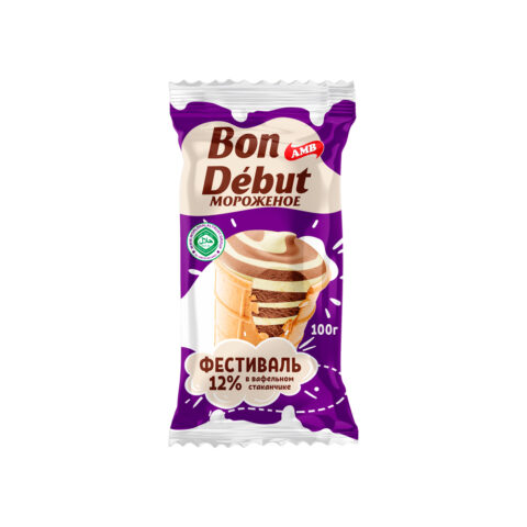 МОРОЖЕНОЕ	 ФЕСТИВАЛЬ 12% в вафельном стаканчике 100г